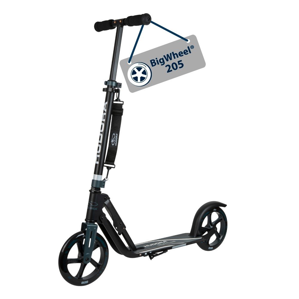 Hudora BigWheel 205 Kinderroller – ab 6 Jahren, Schwarz