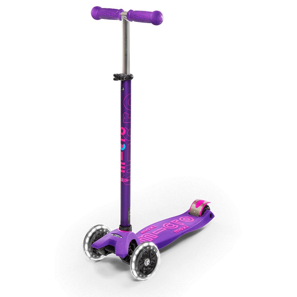 Micro Maxi Deluxe LED Kinderroller – 5–12 Jahre, Lila